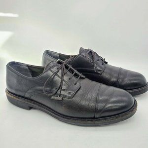 MEPHISTO Air-Relax Black Leather Cap Toe Shoes Shock Absorber Size Men's US 10.5